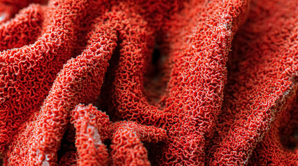 Close up of red coral fossil texture background.
