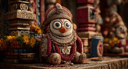 Jagannath deity hindu god india temple odisha puri rath yatra culture idol