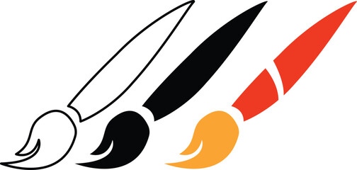 Artistic brush vector icon. Paint, drawing symbol set on white background. eps10, Vector Illustration