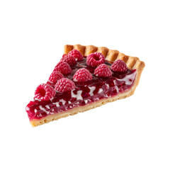Delicious Slice of Raspberry Tart with Glossy Glaze