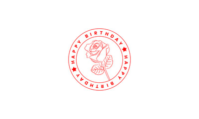 Happy birthday stamp, happy birthday logo