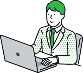 Male businessman working on computer