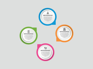 circular layout diagram with 4 list of steps, circular layout diagram infographic element template