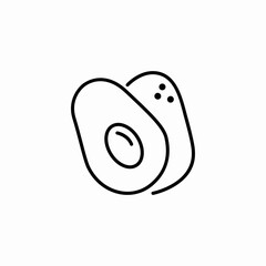 Obraz premium avocado halved icon sign vector