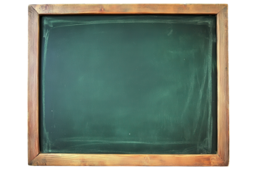 Empty green chalkboard with wooden frame displayed in a classroom setting, ready for teaching activities and educational use during school hours