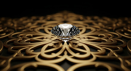 Glowing Sparkle Diamond Render – High-Definition Gem, 
Diamond Reflecting Light – Elegant and Rich Visual, 
Round Cut Diamond with Starburst Light Effect.