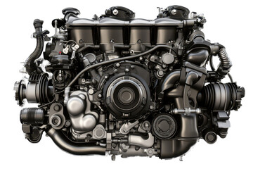 Fototapeta premium Detailed look at modern car engines showcasing advanced automotive technology and engineering design