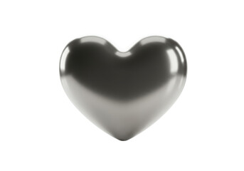 Isolated Silver Heart Symbolizing Love and Affection