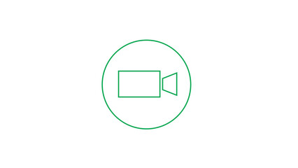 Abstract  circle recorder camera icon logo design,video camera icon on white white background.