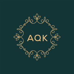 Letter AQK Logo Icon Design