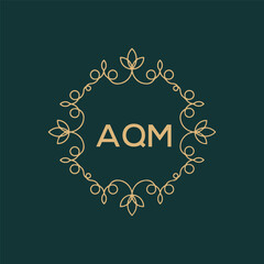 Letter AQM Logo Icon Design