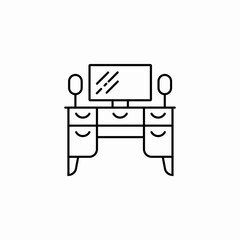 monitor stand tv furniture icon sign vector