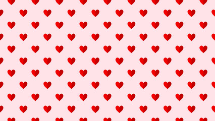 Seamless Red Heart Pattern on Pink Background for Valentine’s Design