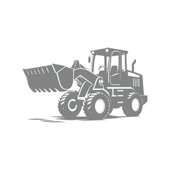 Wheel Loader Silhouette Illustration