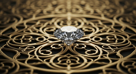 Single Diamond Sparkling with Light Rays – Luxury Concept, Perfectly Cut Diamond Stone Isolated – Macro Photography, 3D Rendered Diamond Gem on Elegant Black Background.

