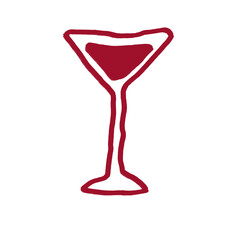 Wine drink icon PNG – Hand-drawn crayon wine glass doodle for dinner menu planning, restaurant chalkboard art, lunch specials & rustic bar decor