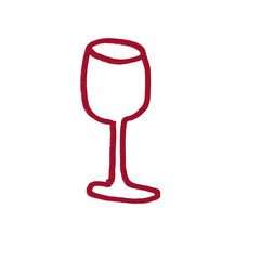Hand-Drawn Glass Illustration – Minimalist Wine Cup Line Art, Water Glass Doodle & Transparent PNG for Menu Design, Packaging, and Branding