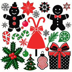 A vector of collection of various Christmas themed Art & Illustration
