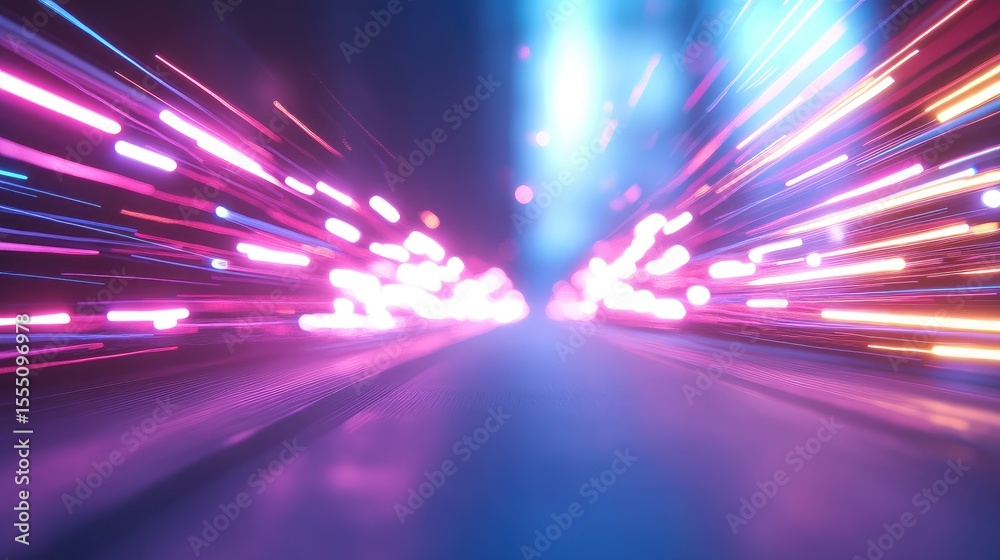 Wall mural abstract vibrant speed lines creating a tunnel effect