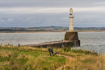 The Aberdeen South Pier Lighthouse, Scotland, UK