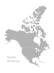 Obraz premium Vector Illustration Map of the North America Continent with Country Borders