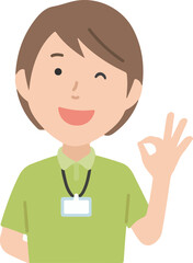 Okay sign women wearing a suit