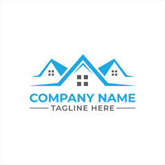 Professional Real Estate Company Logo Design Depicting Growth and Trustworthiness with a Modern Aesthetic Showcasing Three Houses and a Catchy Tagline for Brand Recognition