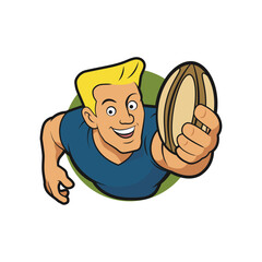 Rugby player with the ball icon