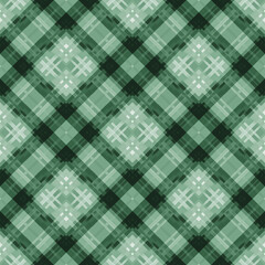 Geometric Green Checkered Texture Men's Decor 