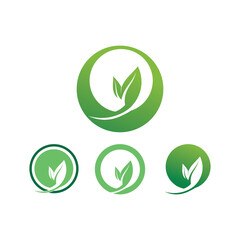 Tree leaf vector logo design, eco-friendly concept.