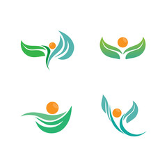 Tree leaf vector logo design, eco-friendly concept.