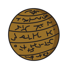 Mysterious Sphere with Ancient Runes Vector Illustration