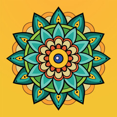 Decorative luxury purple colorful mandala template with arabesque style