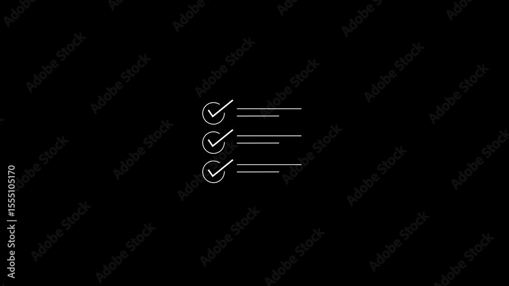 Poster animated checklist icon sequence with a focus on completion and task management visualization. check