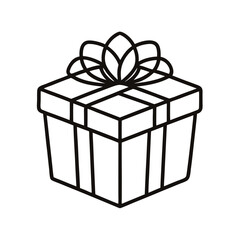 A festive gift box with a ribbon and bow, perfect for Christmas, birthday, or wedding celebrations, isolated on a white background for your design needs