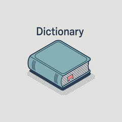 Dictionary book icon vector illustration, Vocabulary icon, Education and e-learning concept
