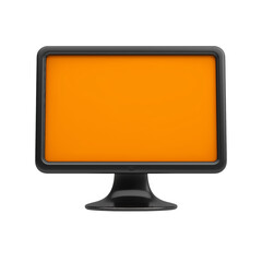 3D icon of a simple, flat monitor isolated on a transparent background in PNG format.