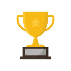 Gold trophy vector on a white background