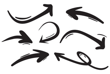 set of hand drawn arrows and symbols