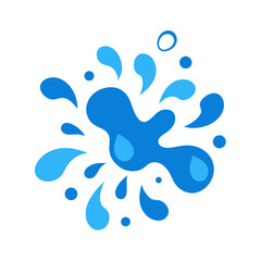 Diverse Water Splash Shapes Vector Clip Art on White Background