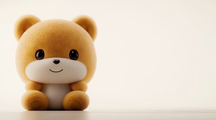 Cute teddy bear figurine against a plain background.