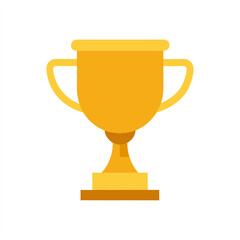 Golden Victory Cup Vector on White Background