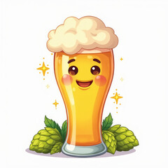 Tall Beer Glass Emoji — 3D Frothy Refreshing Drink