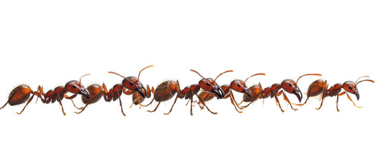 Fototapeta premium Group of ants walking isolated on transparent background