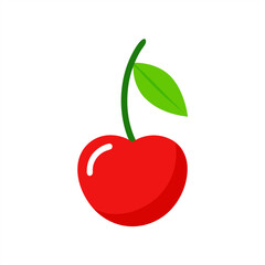 Sweet Cherrys Icon Vector on White Background