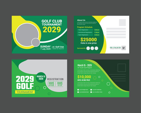 Golf Event Flyer a Postcard Bundle. Golf Flyer Bundle Sporting Event Postcard Templates
