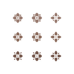 Handdraw stylized flowers. Modern linear design sign.