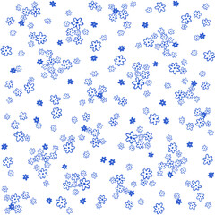 Seamless simple flower pattern. Geometric stylized flowers in groovy naive style. Floral botanic hand drawn design templates.