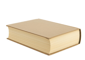 Isolated Thick Book with Tan Cover Representing Knowledge and Literature