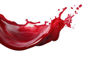 Dynamic splash of vibrant red liquid creating an energetic scene with fluid motion against a clean backdrop